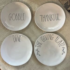 Rae dunn Holiday plates set of 4